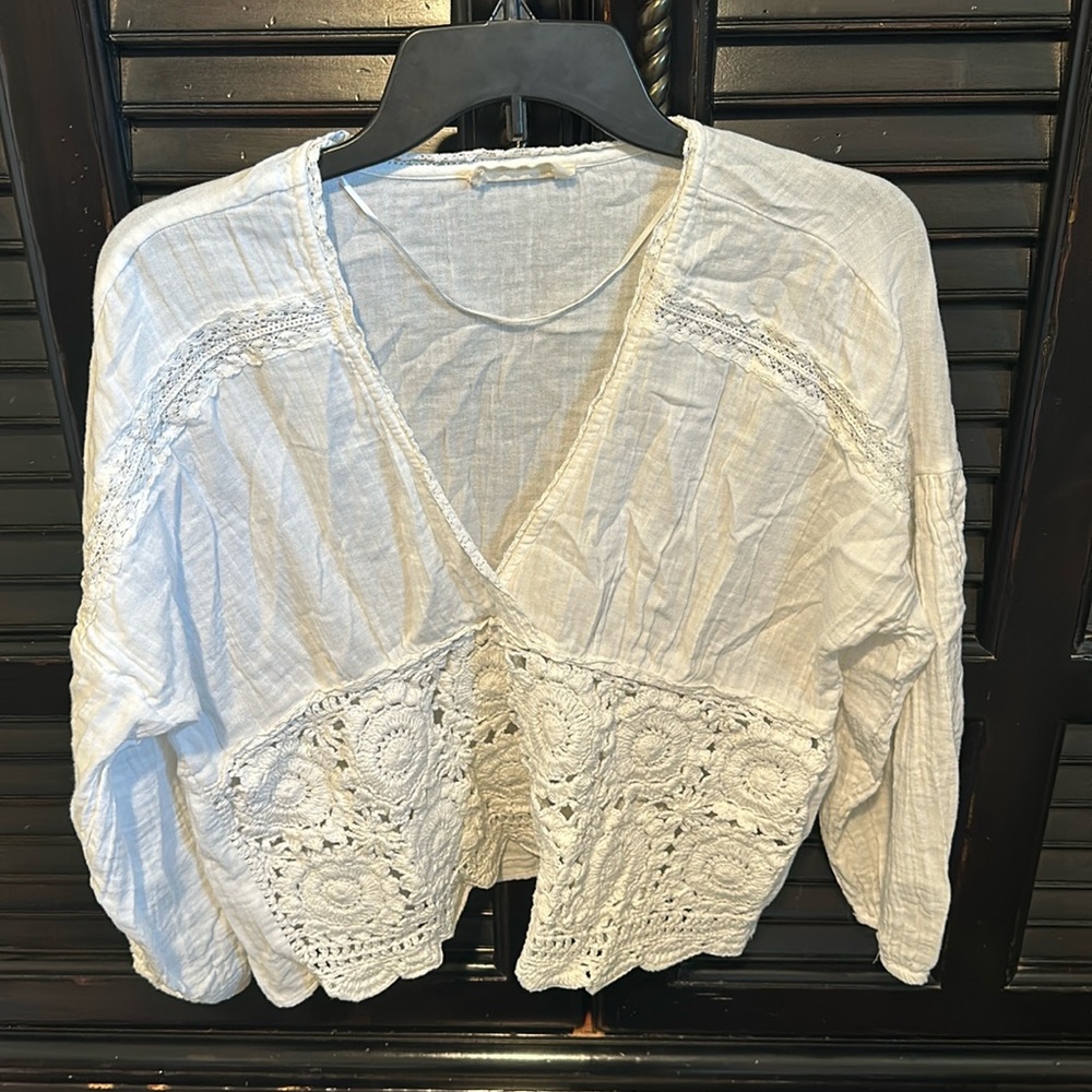 Lucky Brand Coastal Cowgirl Crotchet Top